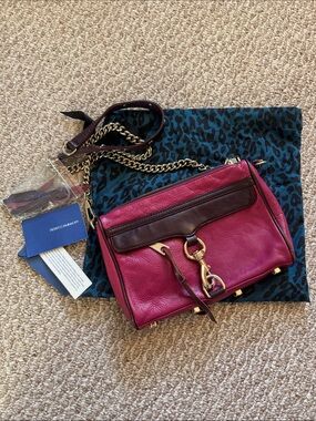 Rebecca Minkoff Pink and plume Leather Crossbody with Gold Hardware